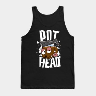 Coffee Pot Head Coffee Addict Funny Tank Top